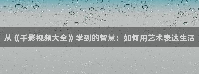eeuss2012天堂伦理影院：从《手影视频大全》学到的智慧：如何用艺术表达生活